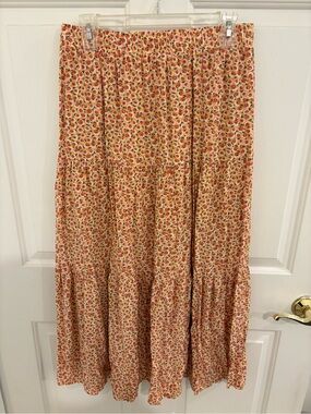 Floral Maxi Skirt - Pink and Yellow